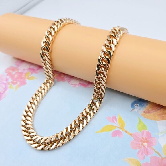 Bold Rose Gold Plated Cuban Chain Necklace – 60cm Premium Design, XPNL0095 - Picture 2 of 12